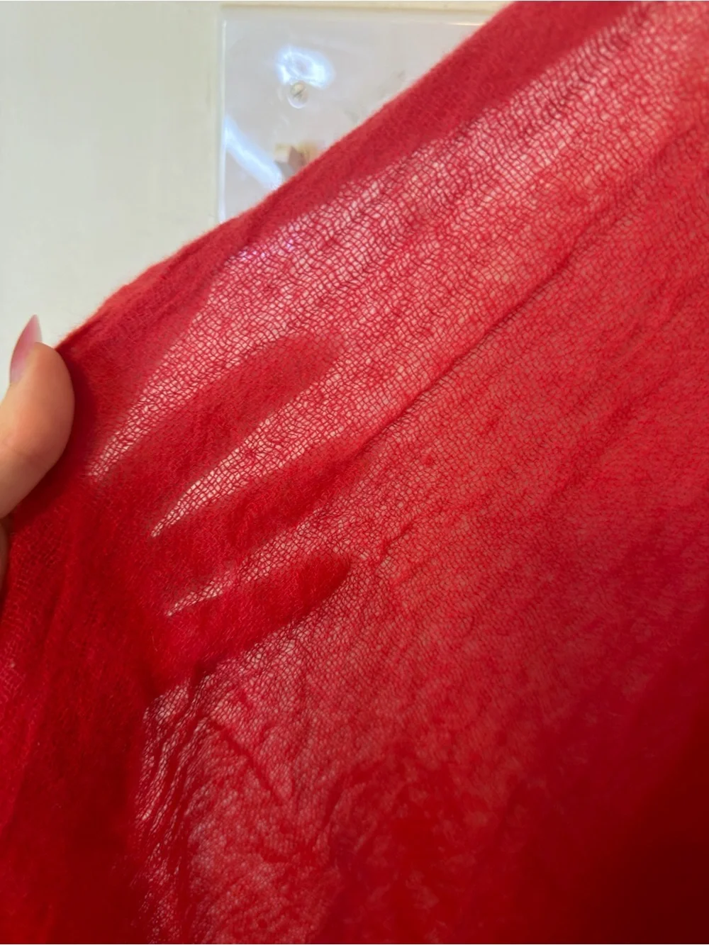 Nordstrom 100% Cashmere Scarf Wrap OS Red Shawl